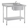 Vogue RVS Spoeltafel Enkel met Afdruipblad Links 1000 mm