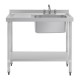 Vogue RVS Spoeltafel Enkel met Afdruipblad Links 1000 mm