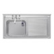 Vogue RVS Spoeltafel met Enkele Spoelbak Links 120x60cm