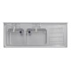 Vogue RVS spoeltafel met dubbele spoelbak links 150x60cm
