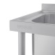Vogue RVS spoeltafel met dubbele spoelbak links 150x60cm