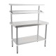 Vogue RVS werktafel met wandplanken groot - Zilver