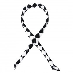 Whites halsdoek zwart-wit geruit – Polykatoen hoofddeksel voor de horeca