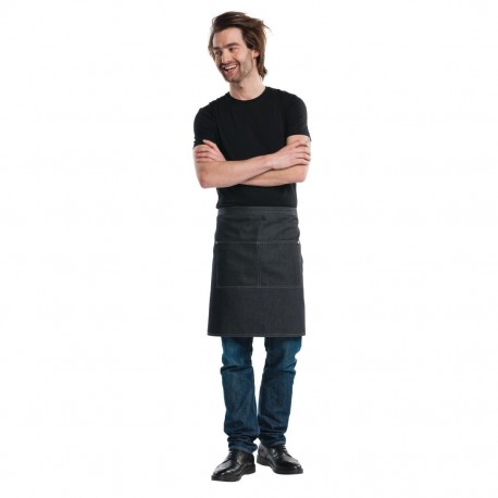 Chaud Devant sloof Black Denim - Zwart Polykatoen Schort 90x50cm