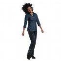 Chaud Devant Blue Denim Stretch dames koksblouse met 3kwart mouw - maat XXL