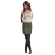 Chaud Devant Base Green denim schort – katoenen halterschort W80 x L40 cm