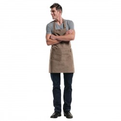 Chaud Devant halterschort Mud Denim - bruin katoenen schort