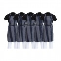 Whites Butchers gestreepte halterschort blauw/wit – set van 5 | Whites Chefs Clothing
