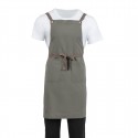 Southside katoenen halterschort khaki – unisex serveerschort met vintage look