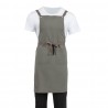 Southside katoenen halterschort khaki – unisex serveerschort met vintage look