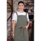 Southside katoenen halterschort khaki – unisex serveerschort met vintage look
