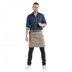 Chaud Devant Forene Mud Denim halterschort – Bruin – W70-L50 cm – Unisex