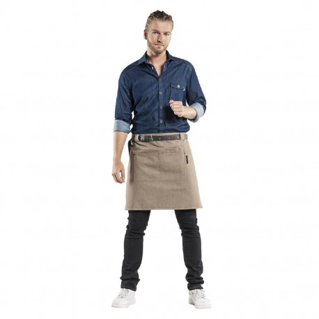 Chaud Devant Forene Mud Denim halterschort – Bruin – W70-L50 cm – Unisex