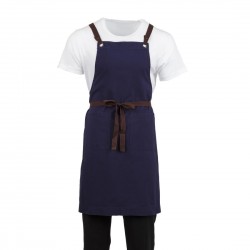 Southside Cotton Canvas Halterschort Marineblauw - Katoen