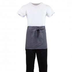 Whites korte sloof grijs – heupschort katoen/polyester met voorvak