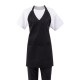 Whites V-hals halterschort met borststuk zwart - Whites Chefs Clothing