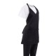 Whites V-hals halterschort met borststuk zwart - Whites Chefs Clothing