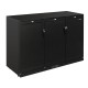Polar G-Series koelwerkbank 900mm met drie dichte deuren, zwart, 330L