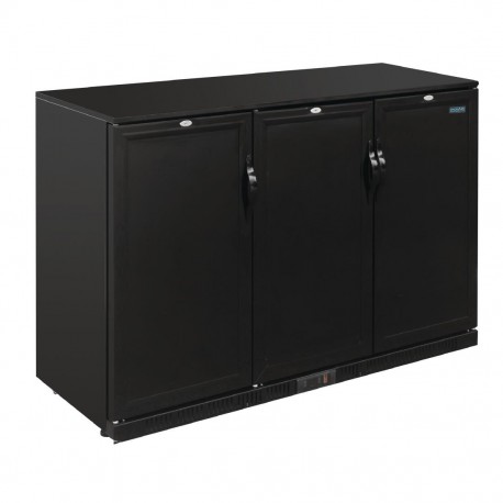 Polar G-Series koelwerkbank 900mm met drie dichte deuren, zwart, 330L