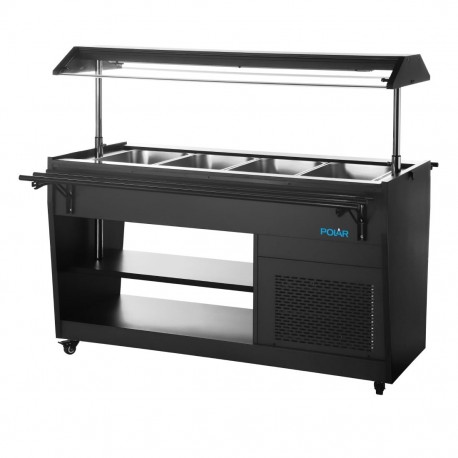 Polar G-serie Gekoelde Buffetbar Zwart | Staal & Glas Bar Display