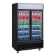 Polar G-serie displaykoeling rechtopstaand met scharnierdeuren lichtbak zwart 950L
