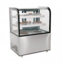 Polar G-serie energiezuinige delicatessenvitrine koelkast 270L – RVS & glas, Zilver