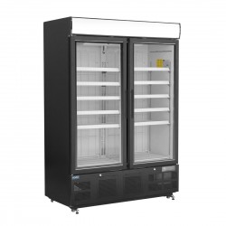 Polar G-serie Staande Display Vriezer 920L Zwart – Gelakt Staal & Glas