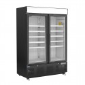 Polar G-serie Staande Display Vriezer 920L Zwart – Gelakt Staal & Glas
