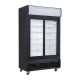 Polar G-Series Verticale Display Koeling met Schuifdeuren en Lichtbak 950L - Zwart