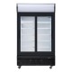 Polar G-Series Verticale Display Koeling met Schuifdeuren en Lichtbak 950L - Zwart