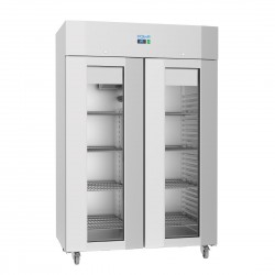 Polar U-serie dubbeldeurs display vriezer – 1400L RVS energiezuinig staand vriesvak