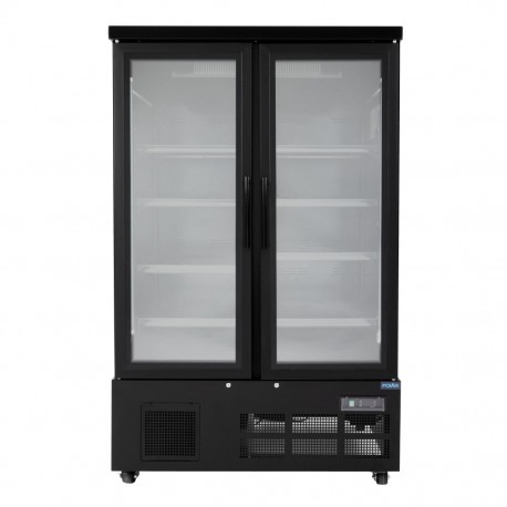 Polar G-serie dubbele deur multideck vriezer - zwart, 1200mm breed