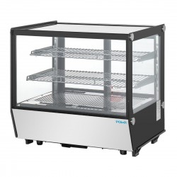 Polar G-serie aanrechtmodel display koelkast zwart, vierkant glas, 120L