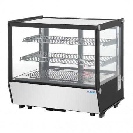 Polar G-serie aanrechtmodel display koelkast zwart, vierkant glas, 120L