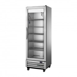 True Slimline Verticaal Enkele Glazen Deur Koelkast T-15G-HC-FGD01 – Display Koeling RVS & Aluminium Zilver