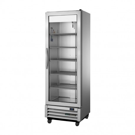 True Slimline Verticaal Enkele Glazen Deur Koelkast T-15G-HC-FGD01 – Display Koeling RVS & Aluminium Zilver