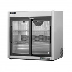 True TSD-09G-HC-LD Display Schuifdeur Koelkast – RVS, 110 Liter, Zilver