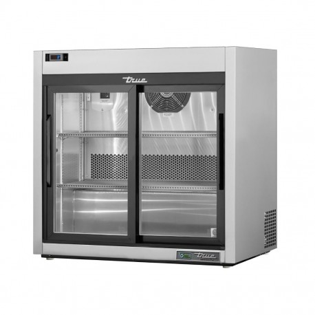 True TSD-09G-HC-LD Display Schuifdeur Koelkast – RVS, 110 Liter, Zilver