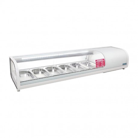 Polar G-serie energiezuinige tapas display koelkast – RVS & glas, wit