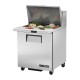 True Enkeldeurs Gekoelde Werktafel TSSU-27-12M-C-HC | RVS Prepareer Counter met 12x GN 1/6 Bakken