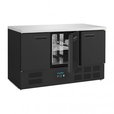 Polar G-serie 3-deurs koelwerkbank zwart 400L – gelakt staal