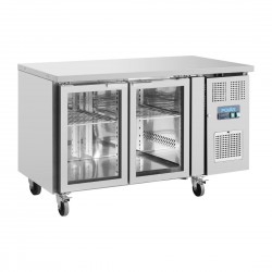 Polar U-serie Tweedeurs Displaykoeling Laag Model 205L - RVS