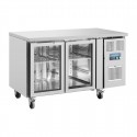 Polar U-serie Tweedeurs Displaykoeling Laag Model 205L - RVS