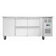 Polar U-serie RVS Koelwerkbank met 4 Laden & 1 Deur - 194L