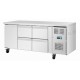 Polar U-serie RVS Koelwerkbank met 4 Laden & 1 Deur - 194L