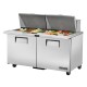 True Dubbeldeurs Koelwerkbank TSSU-60-24M-B-ST – 338L RVS Voorbereidingscounter