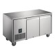 Polar U-serie premium tweedeurs vrieswerkbank 267L RVS Zilver