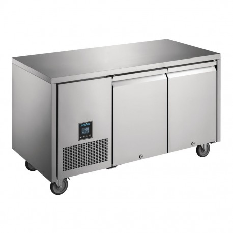 Polar U-serie premium tweedeurs vrieswerkbank 267L RVS Zilver
