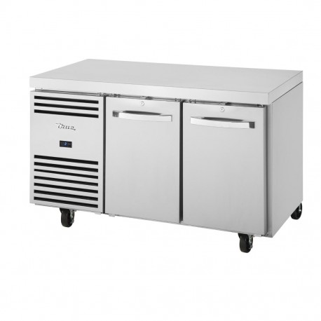 True TCR1/2 Dubbeldeurs Koelwerkbank 1/1 GN – RVS & Aluminium, Zilver