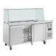 Polar U-serie Driedeurs Saladette met Vierkant Kuchscherm – RVS Koelwerkbank